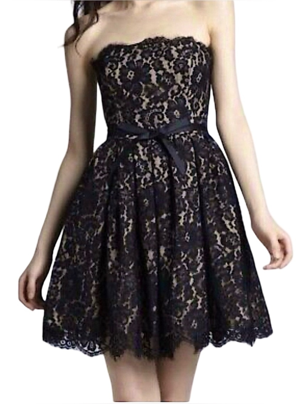 Robert Rodriguez Target Neiman Marcus Black Lace Fit Flare Cocktail Dress Bow 14